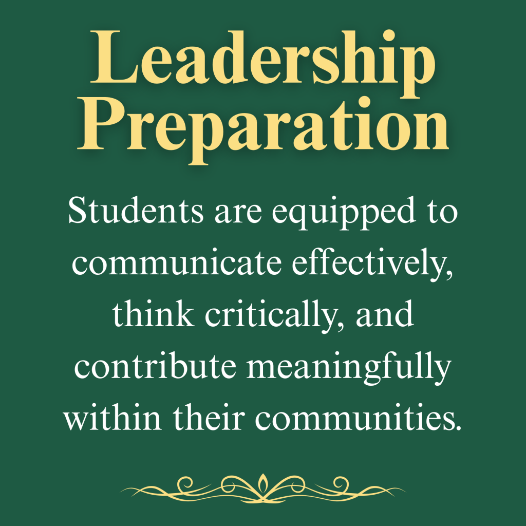 Leadership Preparation

Students are equipped to communicate effectively, think critically, and contribute meaningfully within their communities.